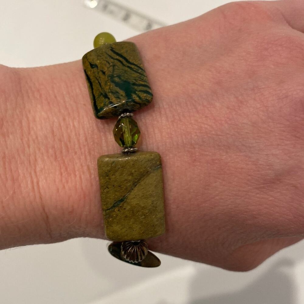 Bracelet Multicolored Rectangular Gemstones With … - image 1